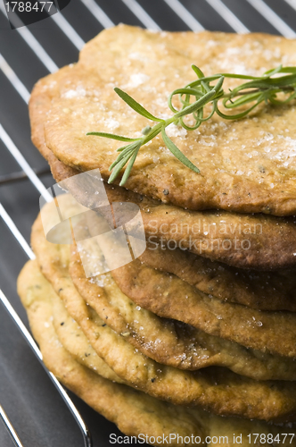 Image of Homemade rustical crackers with rosemary