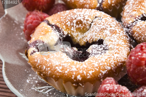 Image of Raspberry cookies with fresh fruits