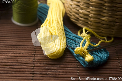 Image of Crochet hook and wool