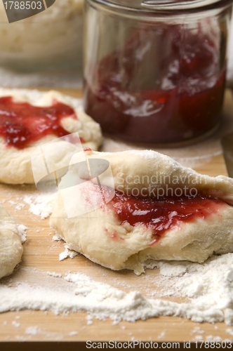 Image of Sweet doughnuts with rose marmelade