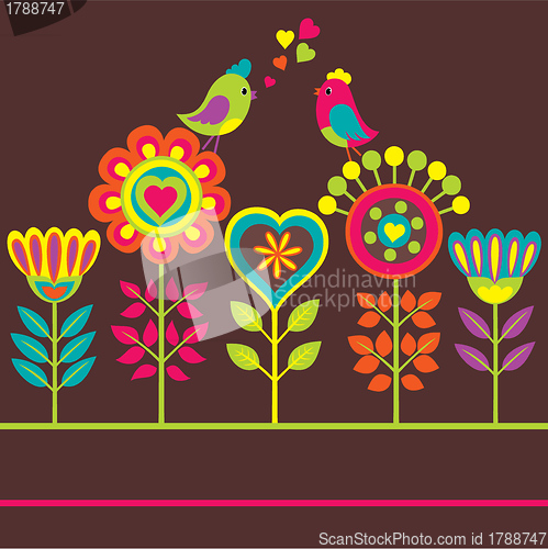 Image of Decorative colorful funny flower composition