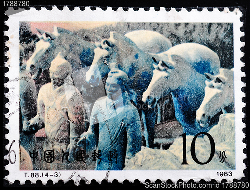 Image of CHINA - CIRCA 1983: A stamp printed in China shows the Terracott