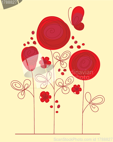 Image of Decorative background with abstract roses