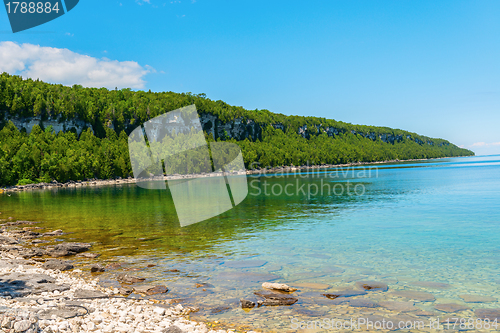 Image of Bruce Peninsula Georgian Bay coastline and crystal clear water