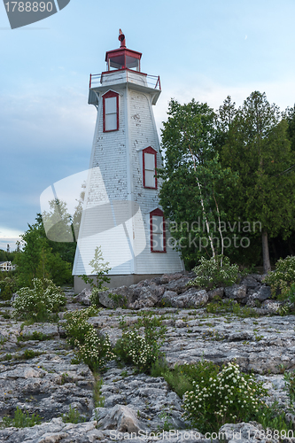 Image of Big Tube Lighthouse in Tobermory In Bruce Peninsula, Ontario, Ca