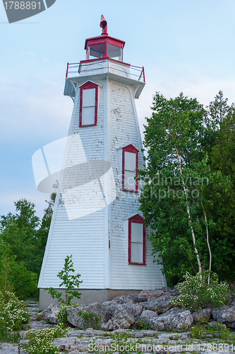 Image of Big Tube Lighthouse in Tobermory In Bruce Peninsula, Ontario, Ca