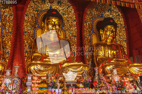 Image of Baolin Temple Seated statues of Buddha. It is located 25 km sout