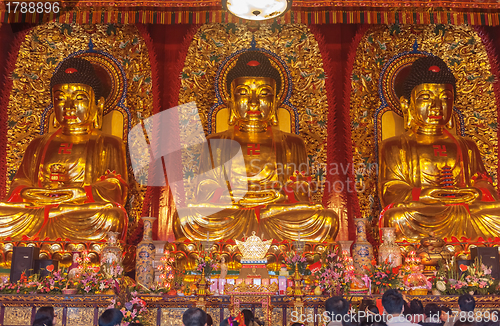 Image of Baolin Temple Seated statues of Buddha. It is located 25 km sout