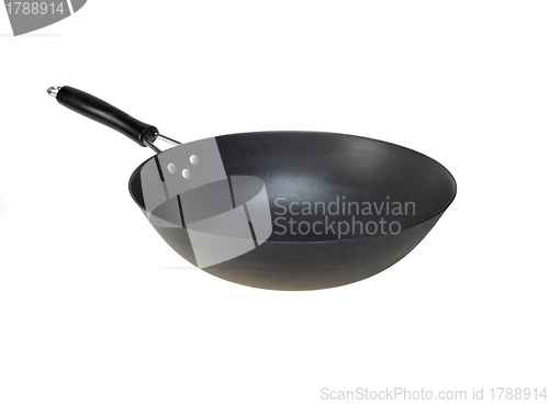 Image of chinese wok pan isolated on white