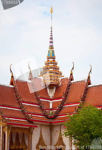 Image of Facade of Buddhist temple. Thailand, wat Chalong.