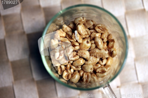 Image of honey puffs in a glass