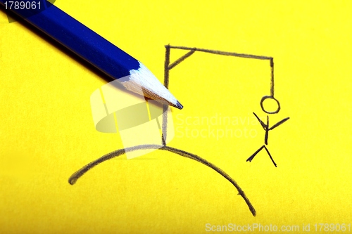Image of hangman pencil drawing