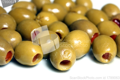 Image of isolated stuffed olives