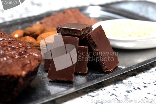 Image of some brownies with their ingredients