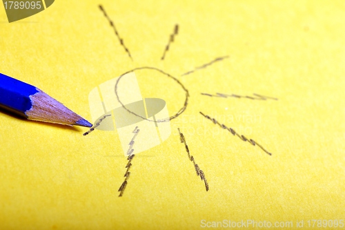 Image of the sun pencil drawing