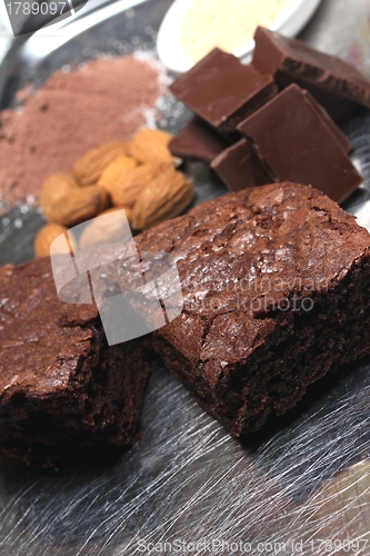 Image of some brownies with their ingredients