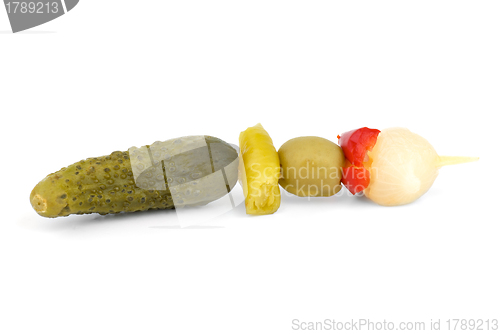 Image of Marinated vegetables on the skewer