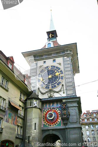 Image of Famous Zytglogge zodiacal clock in Bern, Switzerland 