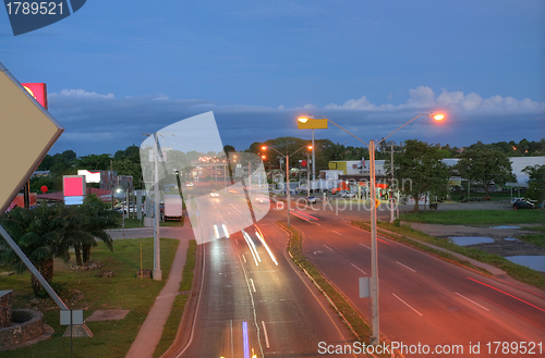 Image of Main highway of Panama in the sunset (Via Interamericana).  This