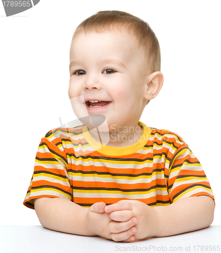 Image of Portrait of a cute cheerful little boy