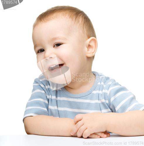 Image of Portrait of a cute cheerful little boy