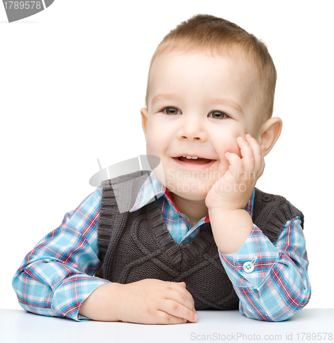 Image of Portrait of a cute cheerful little boy