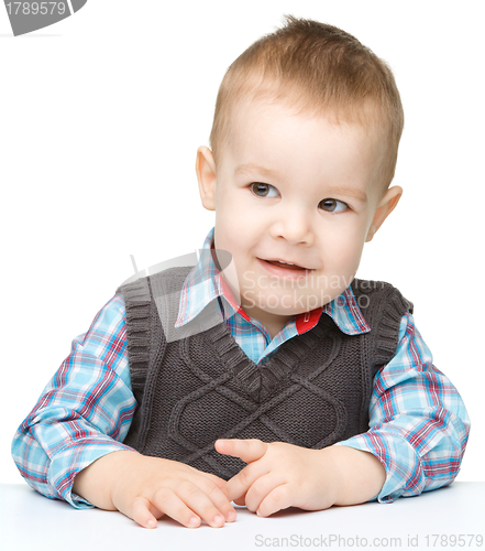 Image of Portrait of a cute cheerful little boy