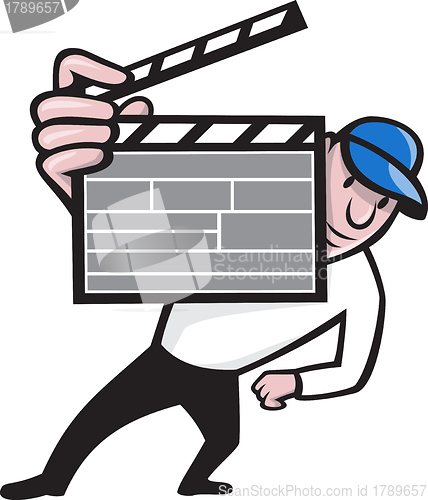 Image of Director With Movie Clapboard Cartoon