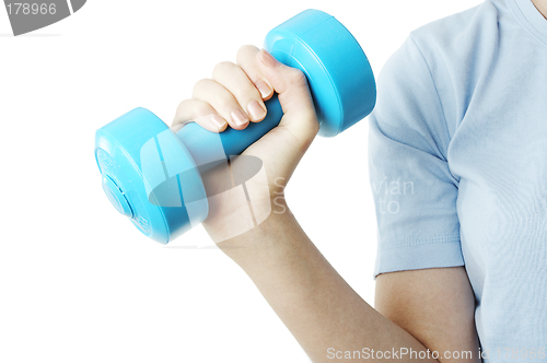 Image of Girl holding a weight