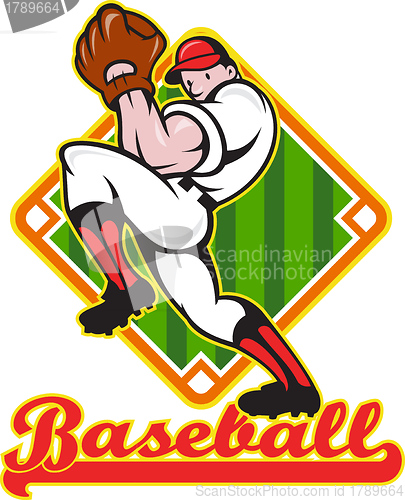 Image of Baseball Pitcher Player Pitching Diamond