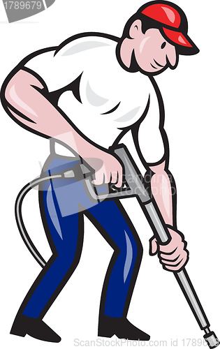 Image of Power Washing Pressure Water Blaster Worker