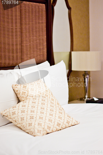 Image of Pillows in Hotel bedroom