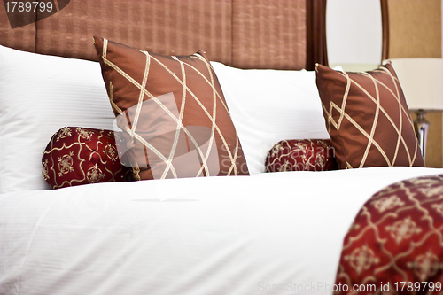 Image of Pillows in Hotel bedroom