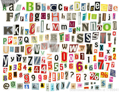 Image of Newspaper alphabet