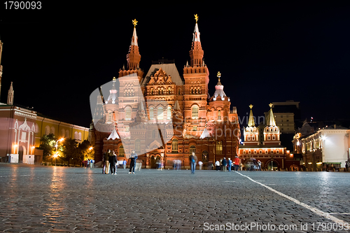 Image of historical museum at night