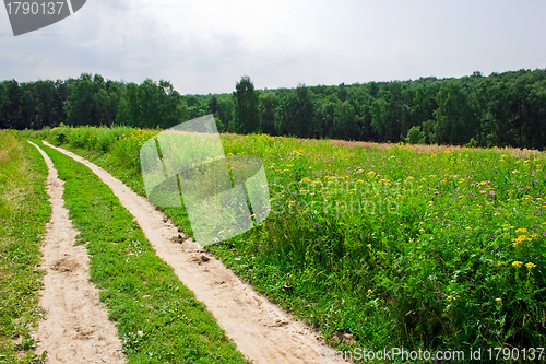 Image of road across a field