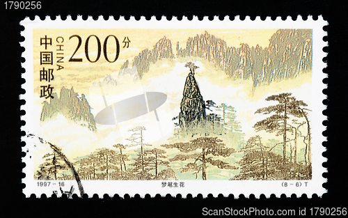 Image of CHINA - CIRCA 1997: A Stamp printed in China shows the Huangshan Mountains , circa 1997
