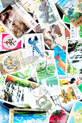 Image of Collection of Chinese stamps