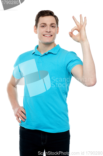 Image of Smiling guy with an excellent gesture