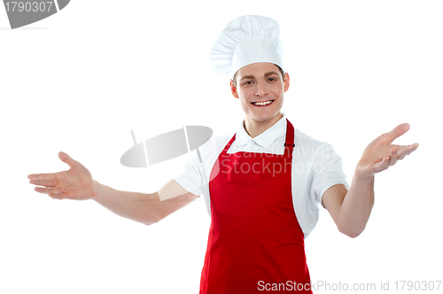 Image of Handsome carefree male chef