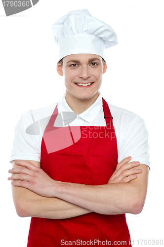 Image of Portrait of confident male chef