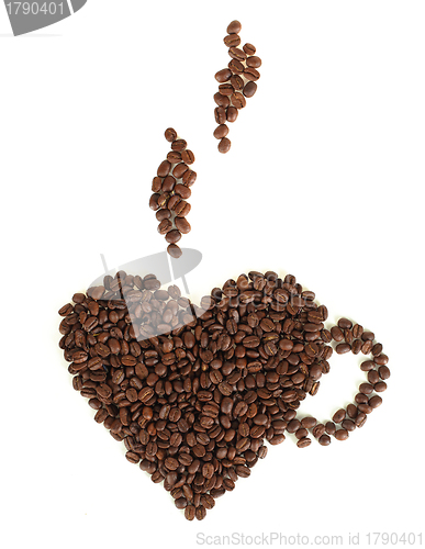 Image of Coffee beans isolated on white background