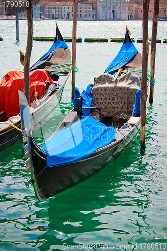 Image of Gondolas in Venice canal