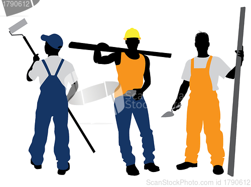 Image of Three workers silhouettes