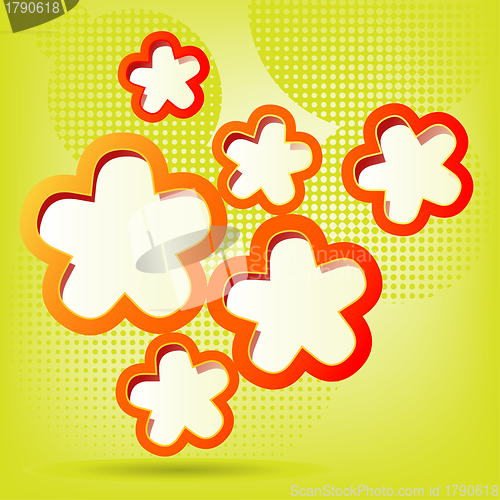 Image of Floral background in green