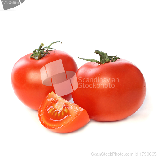 Image of Red tomatoes isolated on white background