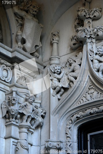 Image of Detail of elaborate mansion also