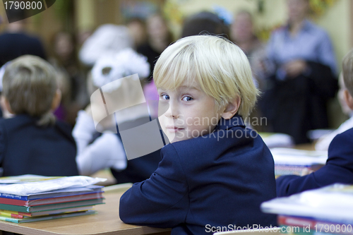 Image of Back in school - boy in the classroom