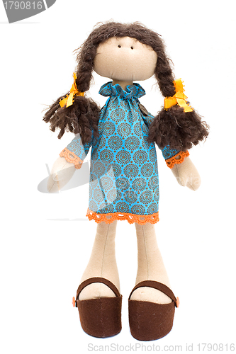 Image of Handmade doll isolated on white