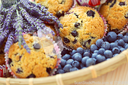 Image of mascarpone and blueberry muffins